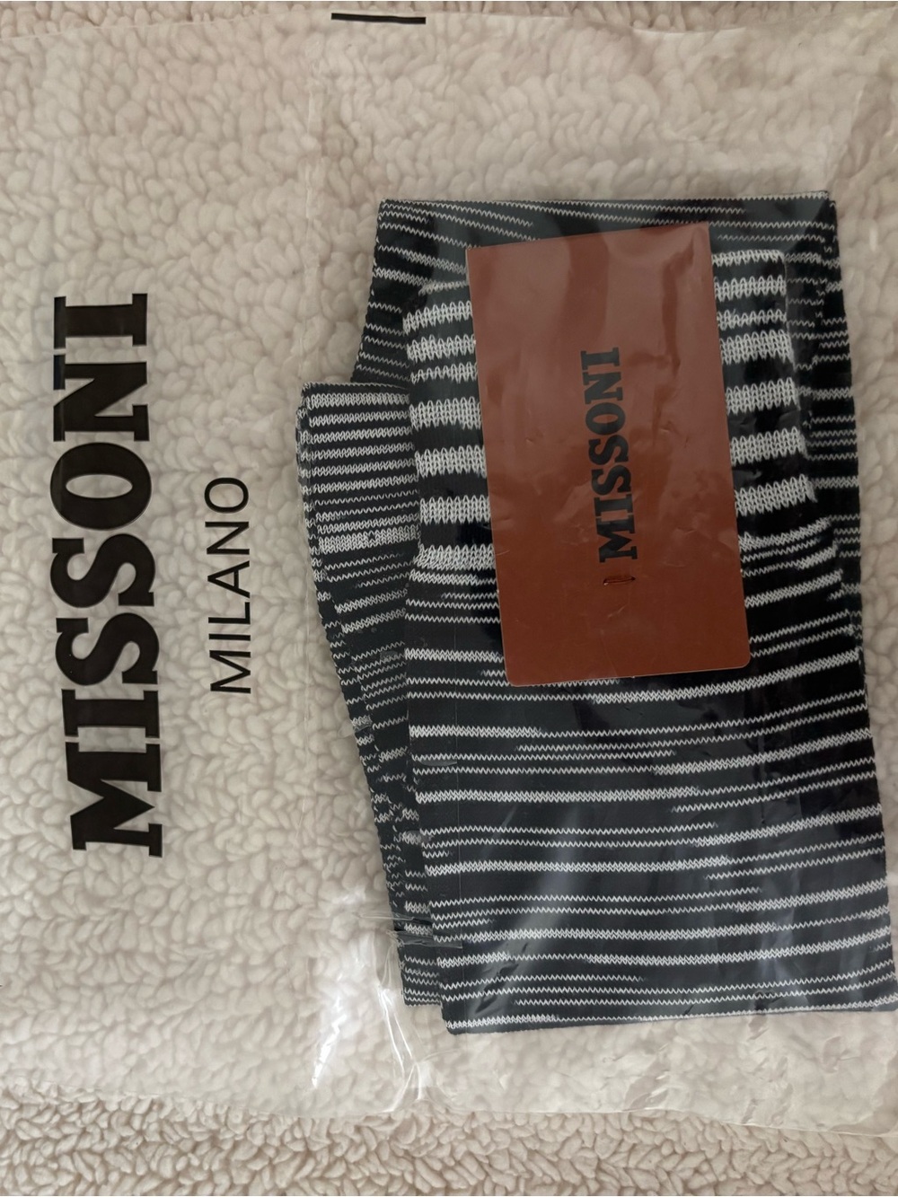 Missoni Striped Knit Cotton Long Socks in Black and White